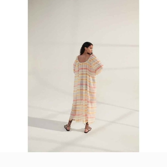 BNWT Zara Multicolor Oversized Puff Sleeve  Sundress Small Boho - Picture 4 of 10
